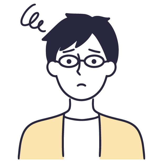 悩んでいる人のイラスト